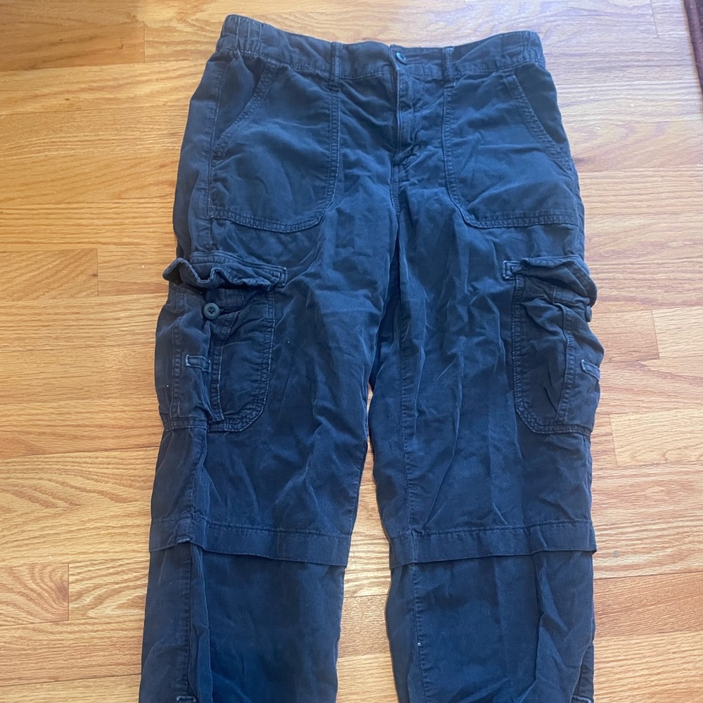 American Eagle Woman’s Corduroy Cargo Joggers Black Size 4